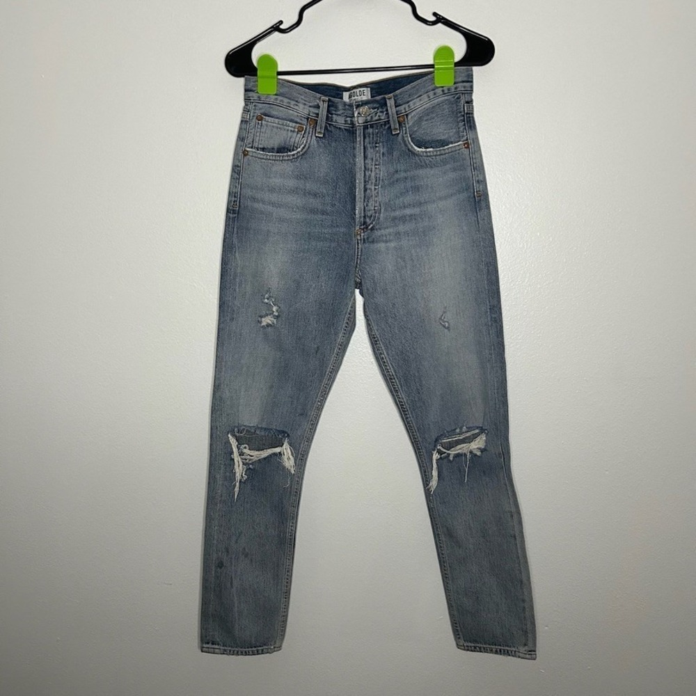 AGOLDE High Rise Distressed Straight Leg Jeans Size Tagged 25
